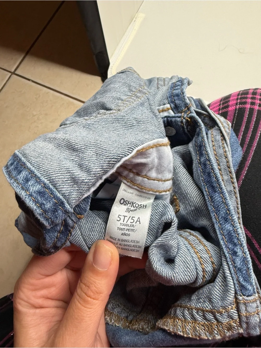 OshKosh B'gosh Faded Blue Denim Short Overalls